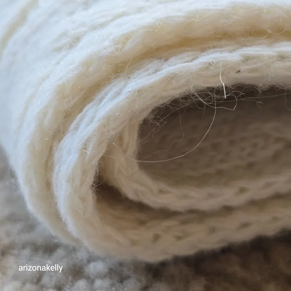 Wool or Wool Blend Cable Knit Ivory Scarf